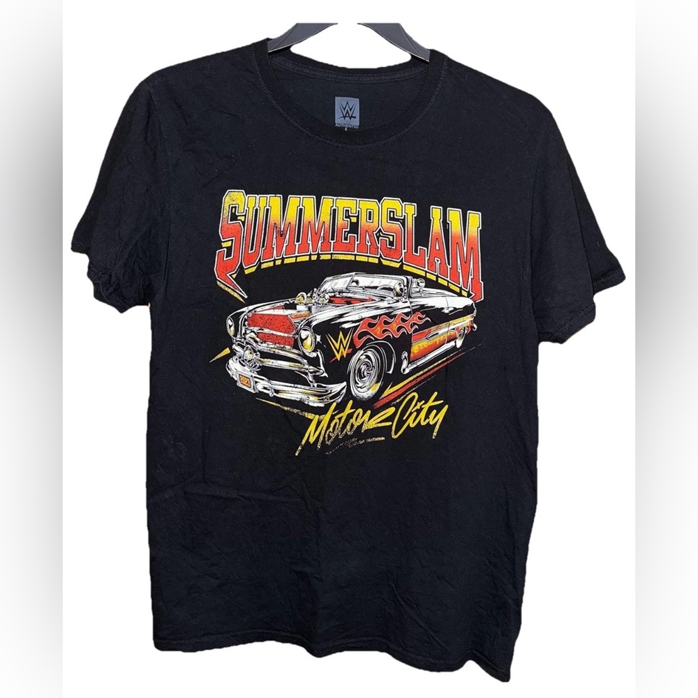 Men’s WWE SummerSlam Detroit 2023 Motor City Themed T Shirt (L)